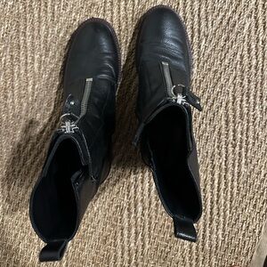 Black Genuine Leather Boots Size 8